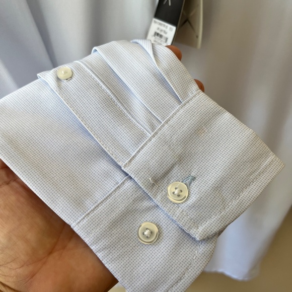 Report Collection Sz M Stretch Woven Dress Shirt Anti Wrinkle Light Blue - Picture 4 of 7